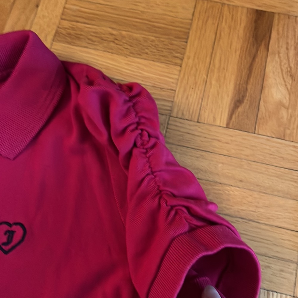 Juicy Couture puff sleeve Y2K slim polo tee shirt M - Picture 3 of 8
